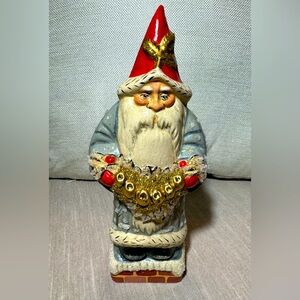 Vaillancourt Folk Art Santa with Gold Swag 2012